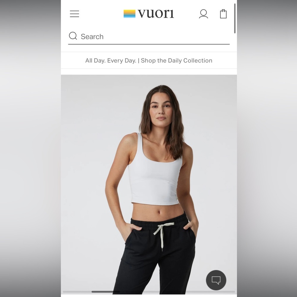 Vuori Daily Crop Women’s Size Small White